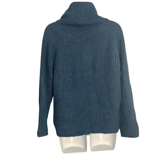 Point Sur Blue Fuzzy Cowl Neck Sweater XS Hi-Low Hem Cozy Sparkle J.Crew - Picture 4 of 6
